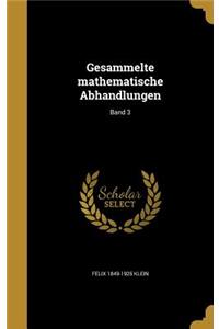 Gesammelte Mathematische Abhandlungen; Band 3