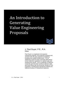 Introduction to Generating Value Engineering Proposals