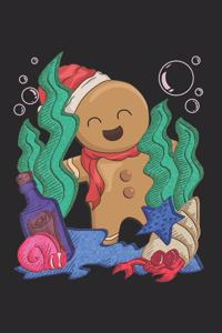 Christmas Gingerbread Man Underwater Notebook