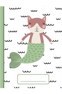 Kitty Mermaid - Wide-Ruled Composition Book
