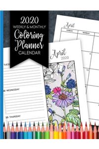 2020 Weekly & Monthly Coloring Planner Calendar