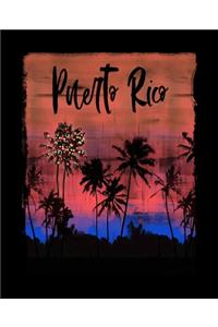 Puerto Rico: Caribbean Christmas Notebook With Lined Wide Ruled Paper For Taking Notes. Stylish Tropical Travel Journal Diary 7.5 x 9.25 Inch Soft Cover. For Hom