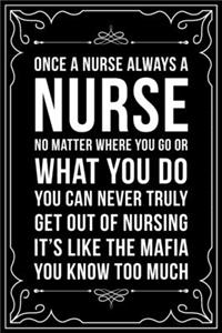Once a Nurse Always a Nurse No Matter Where You Go or What You Do You Can Never Truly Get Out of Nursing It's Like the Mafia You Know Too Much