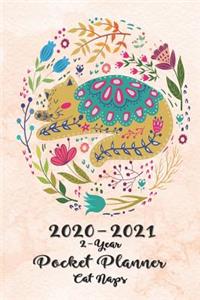 2020-2021 2-Year Pocket Planner Cat Naps