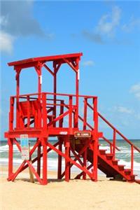 Red Lifeguard Station - Lined Notebook with Margins