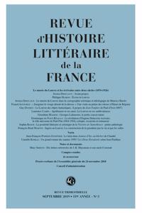 Revue d'Histoire Litteraire de la France