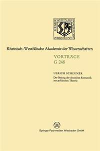 Beitrag Der Deutschen Romantik Zur Politischen Theorie