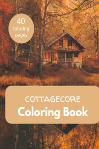 Cottagecore Coloring Book, Easy coloring book, Flowers, Coloring book for Teens and Adults