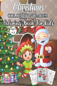 Christmas Color By Number Coloring Book For Kids Ages 4-8