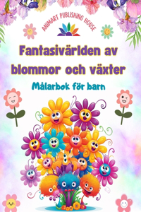 Fantasivärlden av blommor och växter - Målarbok för barn - Roliga mönster med naturens mest bedårande varelser