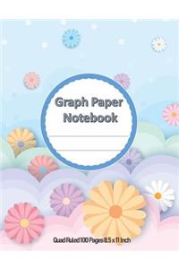 Graph Paper Notebook Quad Ruled 100 Pages 8.5 x 11 Inch