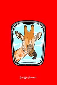 Giraffe Journal: Dot Grid Journal - Giraffe Airplane Funny Animal Flyer Wanderlust Traveler Gift - Red Dotted Diary, Planner, Gratitude, Writing, Travel, Goal, Bulle