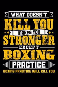 What doesn't kill you makes you stronger except Boxing practice Boxing practice will kill you
