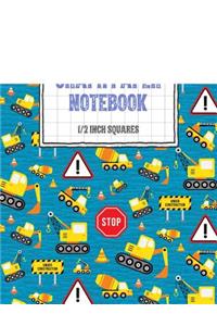 Graph Paper Notebook 1/2 Inch Squares