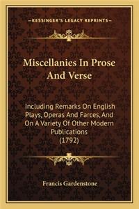 Miscellanies in Prose and Verse