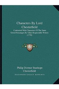 Characters By Lord Chesterfield