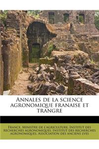 Annales de la science agronomique franaise et trangre