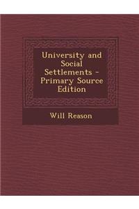 University and Social Settlements