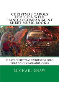 Christmas Carols For Tuba With Piano Accompaniment Sheet Music Book 2