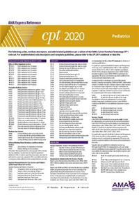 CPT 2020 Express Reference Coding Card: Pediatrics