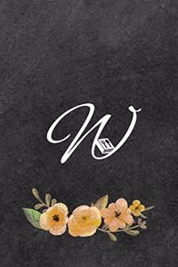 Initial Monogram Letter W on Chalkboard