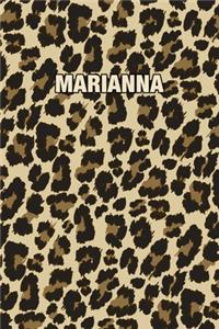 Marianna: Personalized Notebook - Leopard Print (Animal Pattern). Blank College Ruled (Lined) Journal for Notes, Journaling, Diary Writing. Wildlife Theme Des