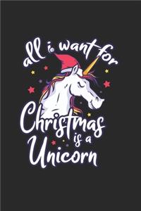 Christmas All I wants a Unicorn Notebook