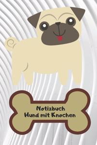 Notizbuch Hund mit Knochen