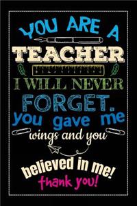 You Are A Teacher I Will Never Forget. You Gave Me Wings And You Believed In Me! Thank You!