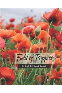 Field of Poppies 4x4 Graph 8x10 Journal Notebook
