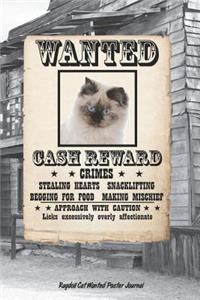 Ragdoll Cat Wanted Poster Journal