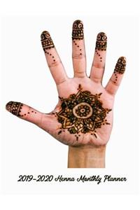 2019-2020 Henna Monthly Planner