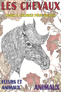 Livres à colorier pour adultes - Fleurs et animaux - Animaux - Les chevaux