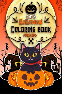 Cats Halloween Coloring Book For Kids