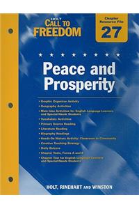 Holt Call to Freedom Chapter 27 Resource File: Peace and Prosperity