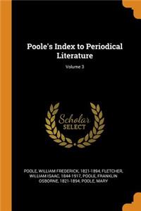 Poole's Index to Periodical Literature; Volume 3