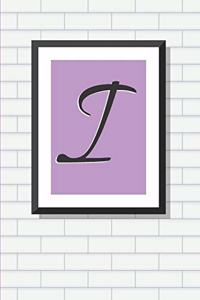 Initial I Personalized Blank Lined Journal Notebook