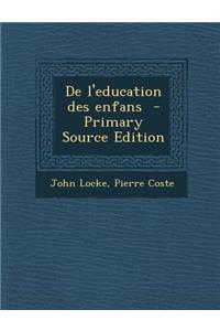 de L'Education Des Enfans