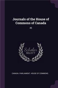 Journals of the House of Commons of Canada: 45