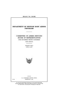 Department of Defense body armor programs