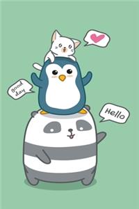 Panda Pinguin Katzenturm Notizbuch