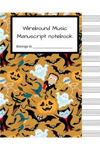 Wirebound Music Manuscript Notebook