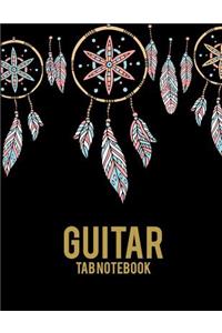 Guitar Tab Notebook: Dreamcatcher Black Color, 8.5 X 11 Blank Sheet Music Notebook, Music Composition Books, Music Manuscript Paper, Blank Guitar Tab, Blank Staff Paper