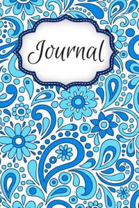 Blue Floral Pattern Journal