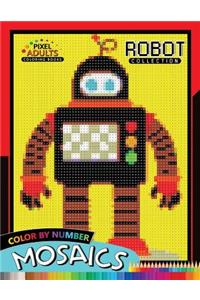 Robot Pixel Mosaics Coloring Books