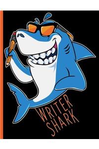 Writer Shark Penning the Great Novel Sea Animal