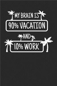 My Brain Is 90% Vacation And 10% Work