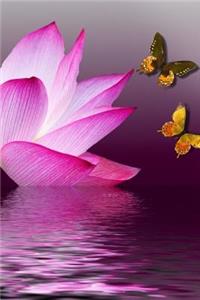 Pink Flower and Butterfly Lined Journal