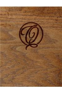 Wood Burned Monogram Creative Journal - Q