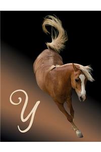 Horse Initial 'y' Monogram Notebook